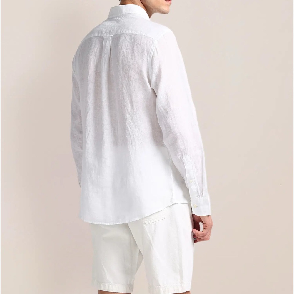 AS NEW US POLO ASSN LINEN MEN SHIRT REGULAR FIT SIZE XXL